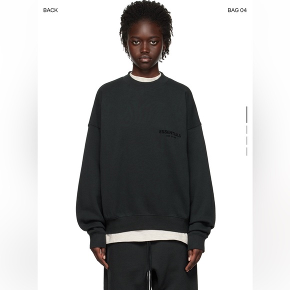Essentials Fear of God Charcoal Crewneck Sweater - Picture 1 of 5